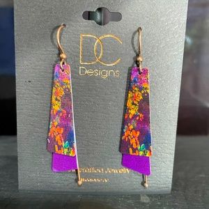 Artisan Purple and Floral Earrings